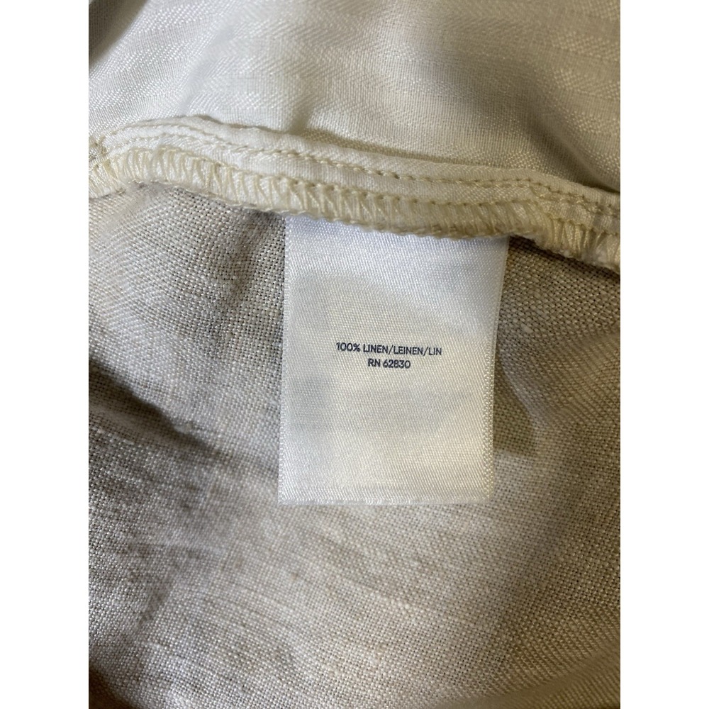Lands' End Womens 18W Button Front Linen Midi Skirt Beige Cream Pockets Plus - Picture 3 of 10